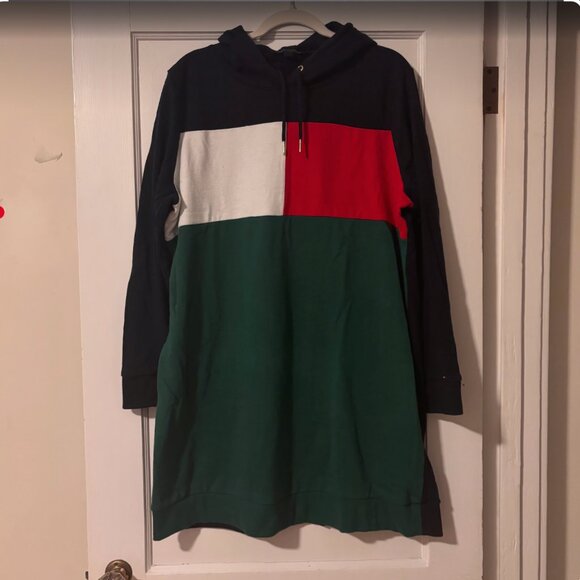 Tommy Hilfiger Logo Sweatshirt Hoodie Dress XXL - Picture 2 of 2